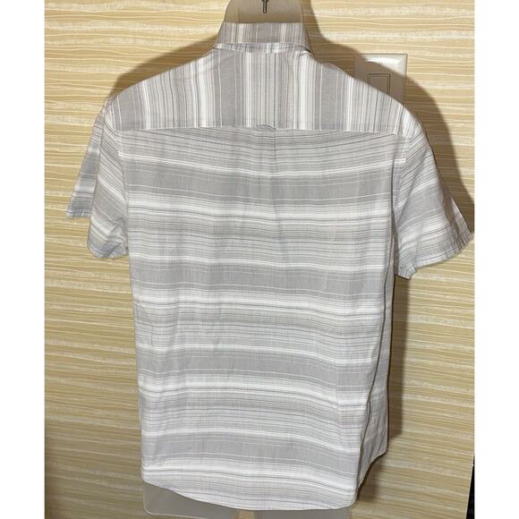 Original Penguin Men's Grey Striped Classic Fit Short Sleeve Shirt M 0596 - Picture 4 of 6